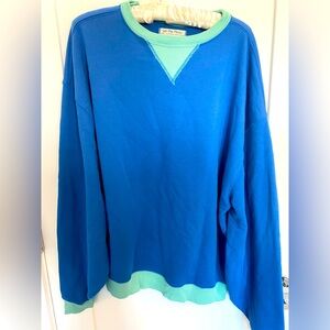 Free people blue colorblock crewneck sweatshirt new without tags